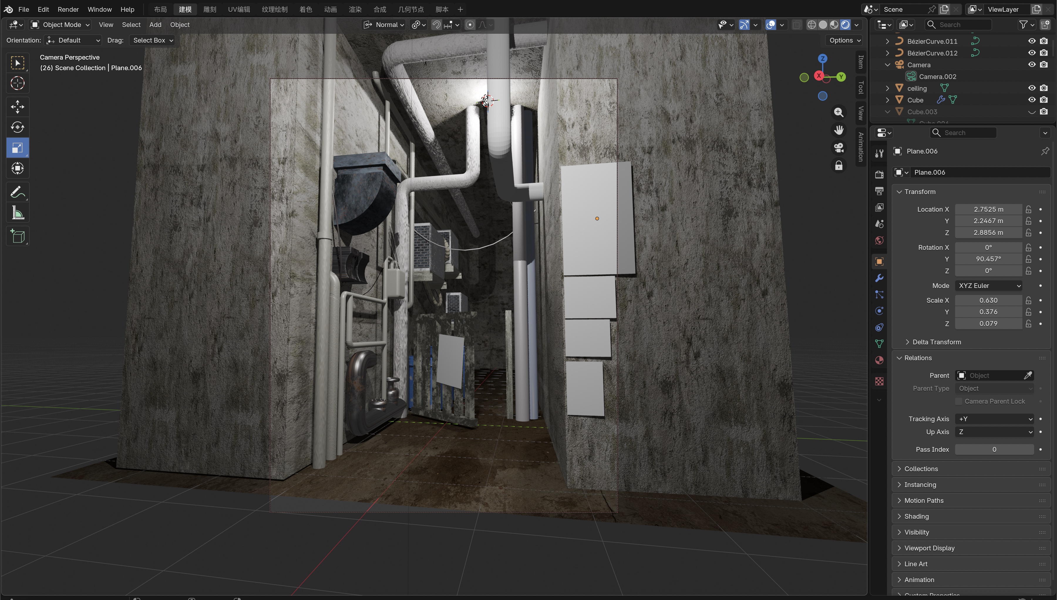 Textured alley environment before graphic details were added