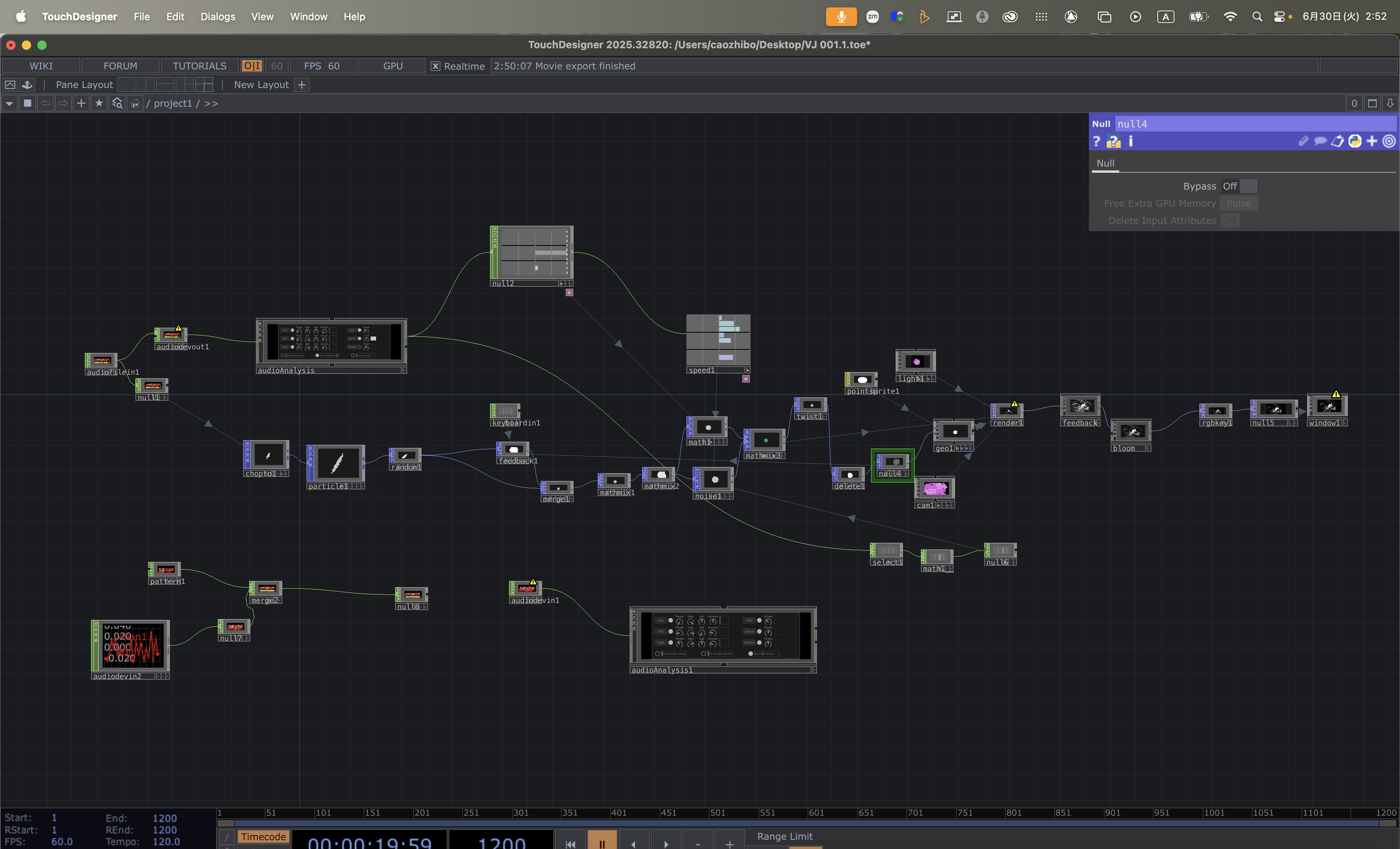 TouchDesigner network structure screenshot